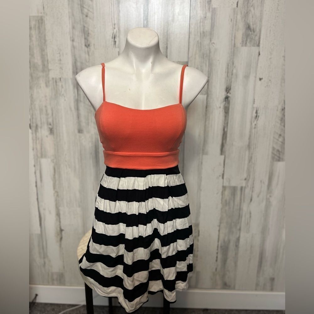 Material girl fit and flare Stripped dress